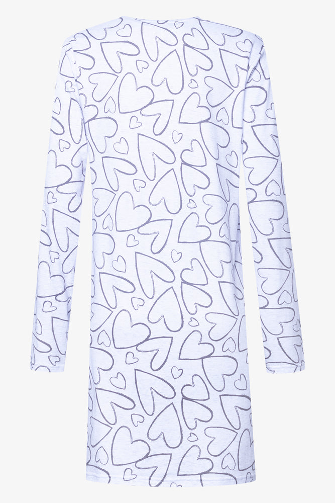 2 Pack Long Sleeve Sleep Shirts Blue And White (3)