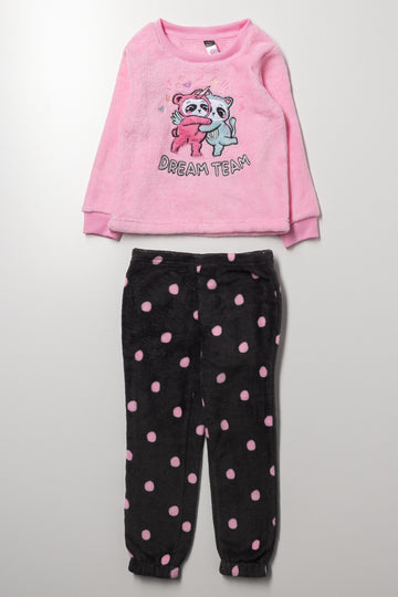 Pyjama Set Pink And Brown
