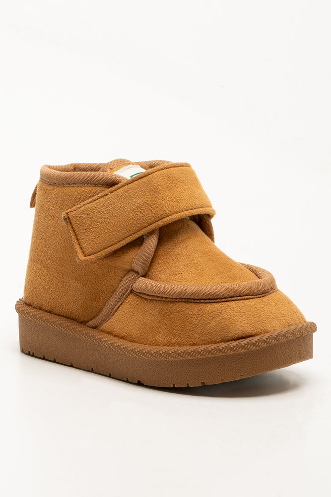 Strap Closure Comfort Boot Tan (1)