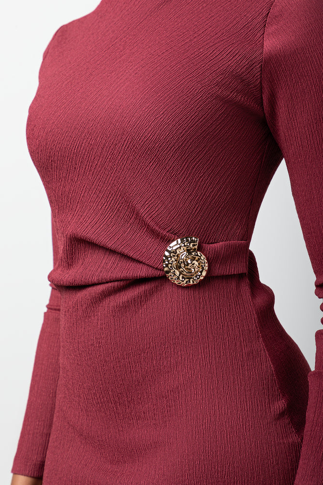 Bodycon Dress Burgundy (3)