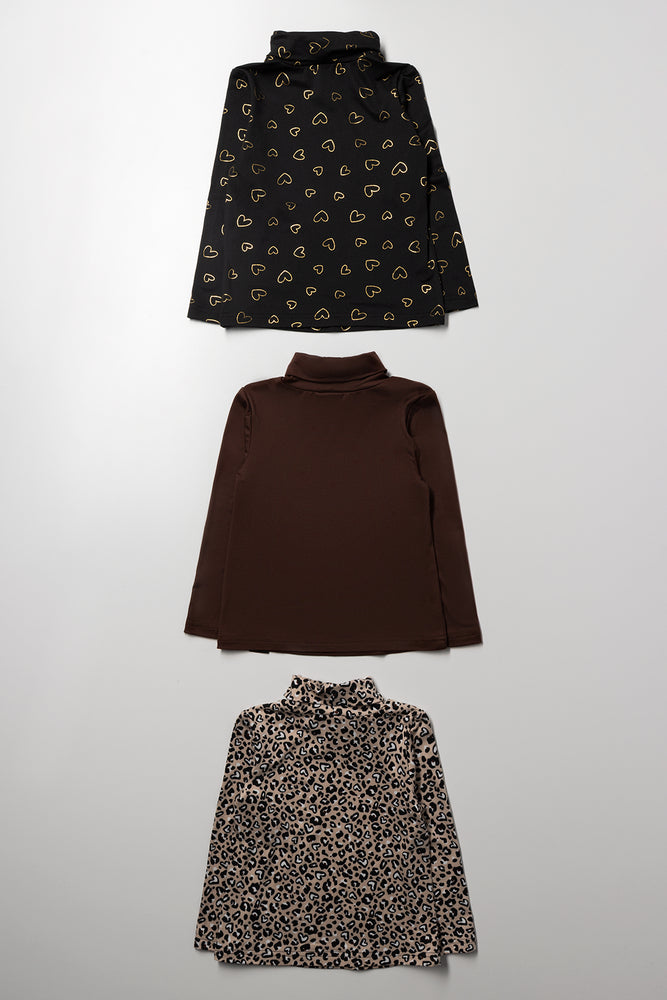 3 Pack Animal Polonecks Natural, Brown And Black (2)