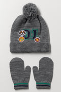 Gloves & Beanie Set Charcoal