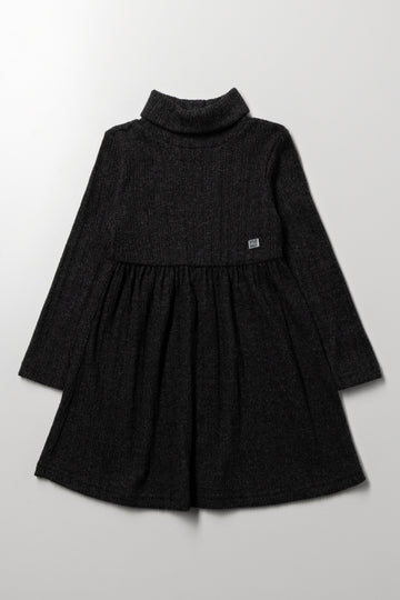 Poloneck Dress Black