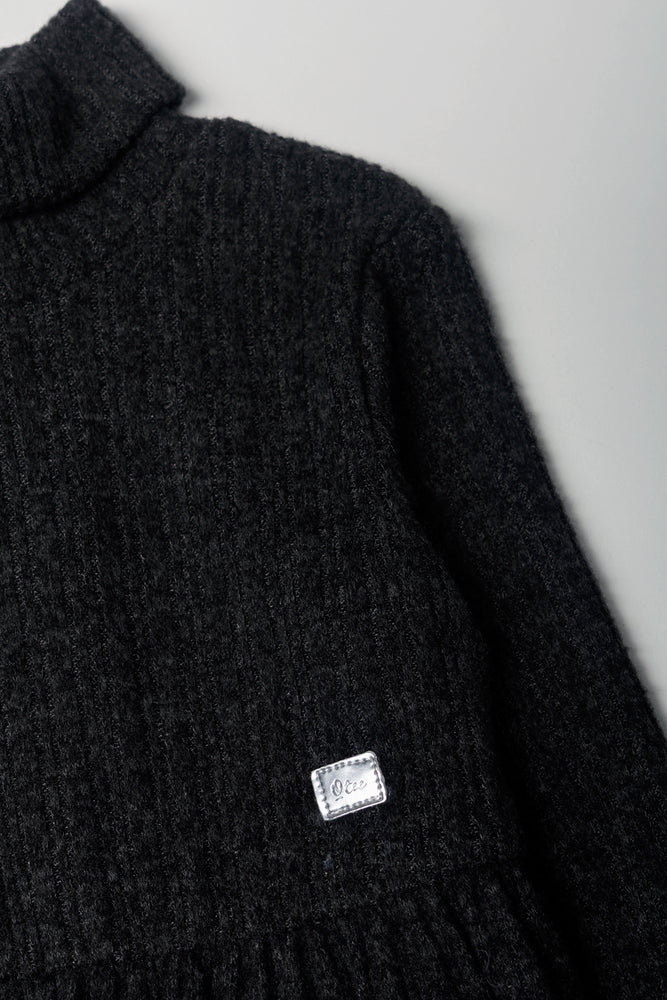 Poloneck Dress Black (1)