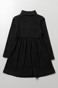 Poloneck Dress Black (2)
