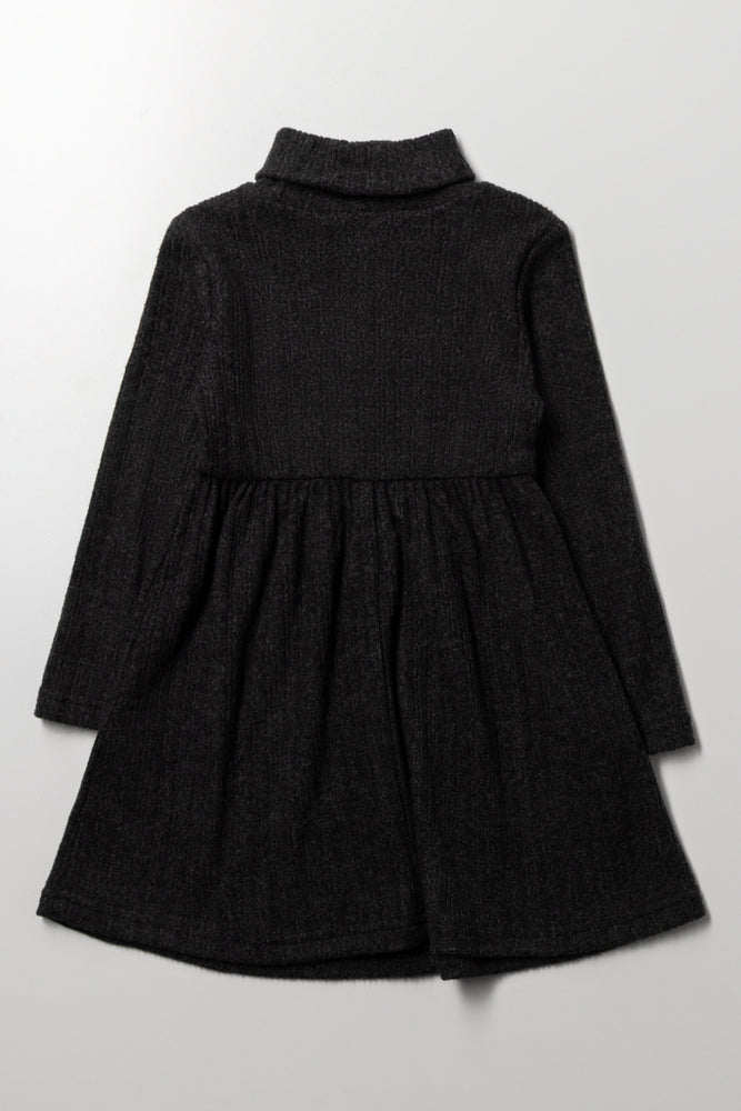 Poloneck Dress Black (2)