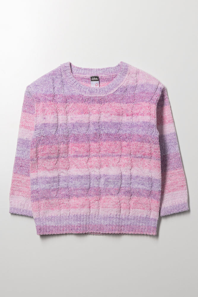 Cable Knit Jersey Pink And Purple
