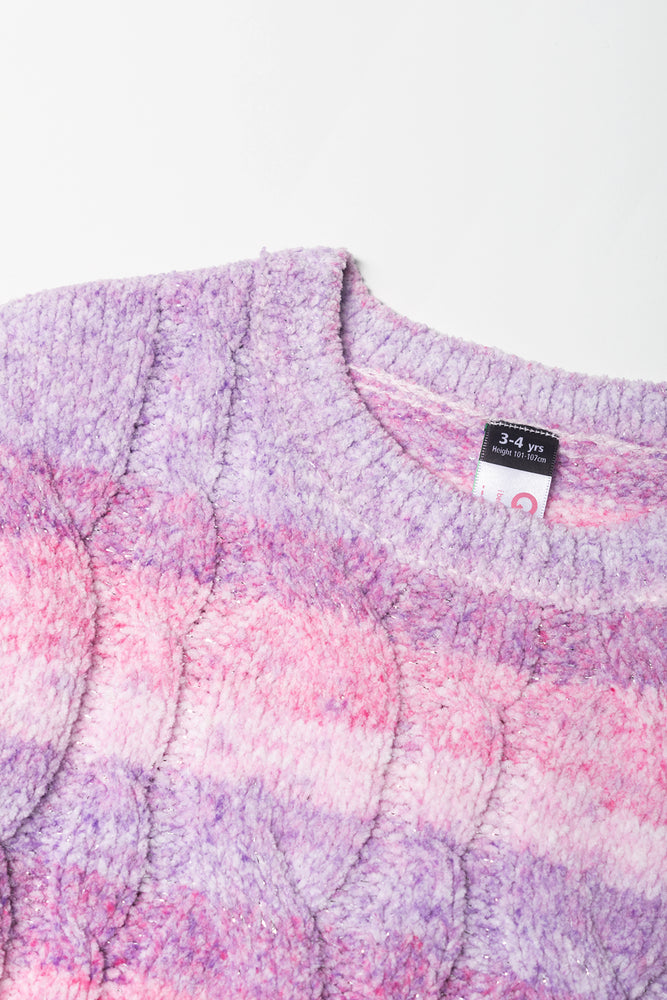Cable Knit Jersey Pink And Purple
