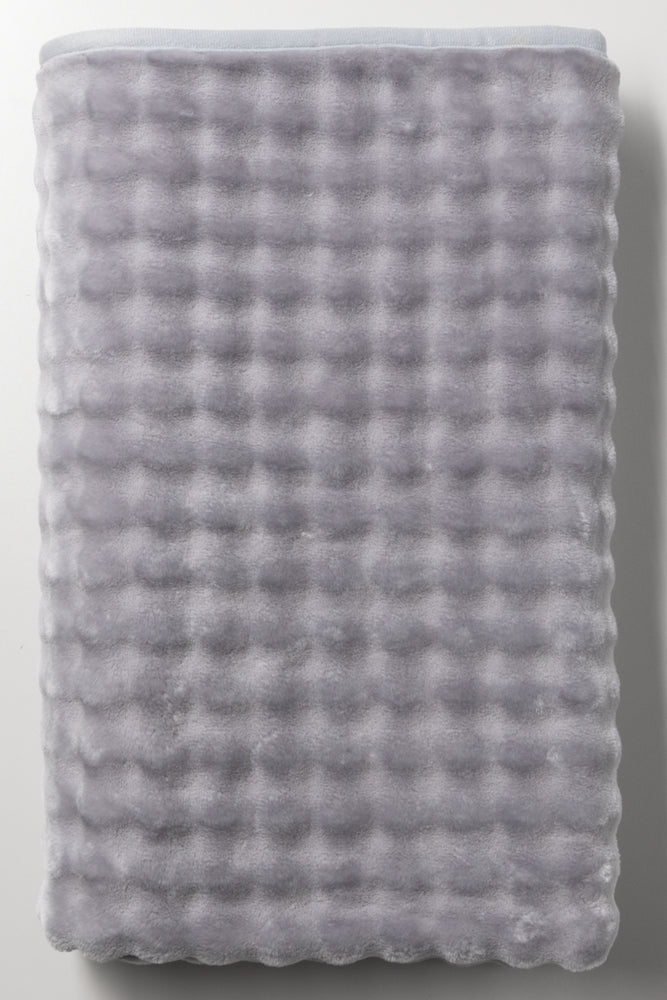 Textured Mink Blanket Grey