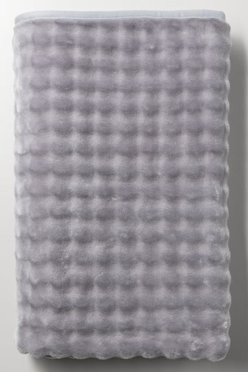 Textured Mink Blanket Grey