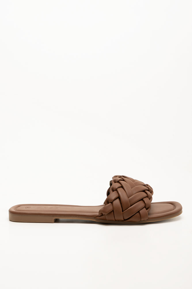 Braided Mule Sandals Brown (1)