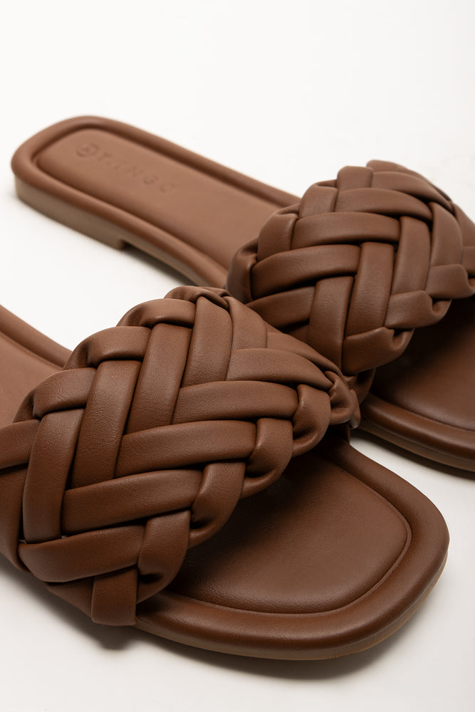 Braided Mule Sandals Brown (2)