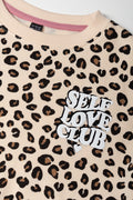 Leopard Crew Neck Tracktop Natural (1)
