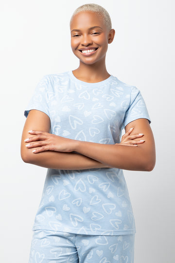 Heart Print Pyjamas Blue