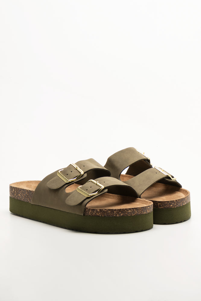 Double Strap Sandals Green
