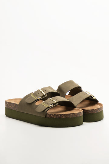 Double Strap Sandals Green
