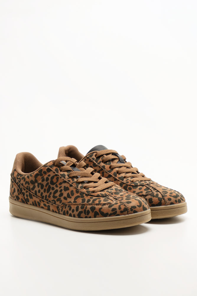 Leopard Print Sneakers Brown
