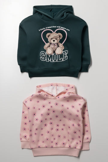 2 Pack Tracktops Dark Green And Pink