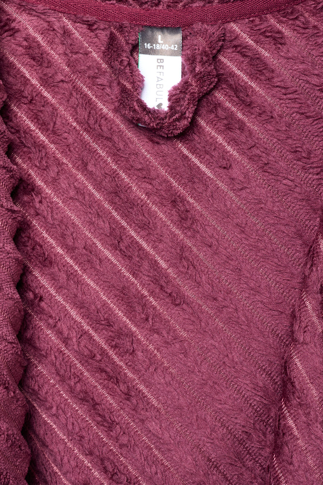 Fleece Textured Gown Burgundy (2)