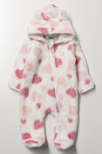 Heart Babygrow White