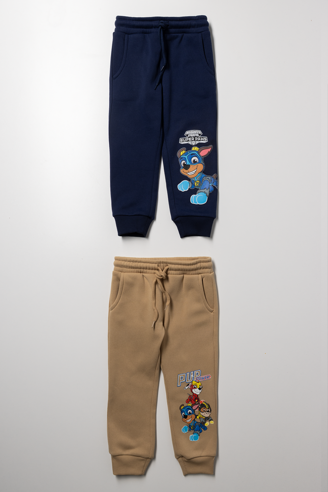 Paw Patrol 2 Pack Trackpants Navy And Natural