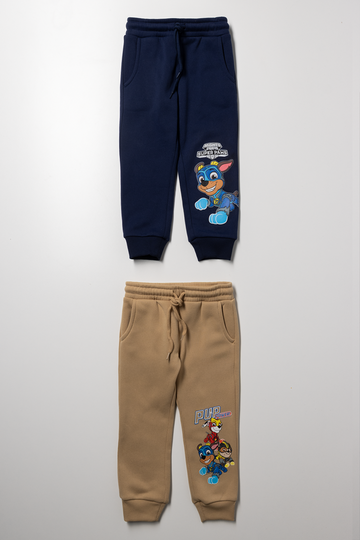 Paw Patrol 2 Pack Trackpants Navy And Natural