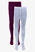 2 Pack Tights Purple And White