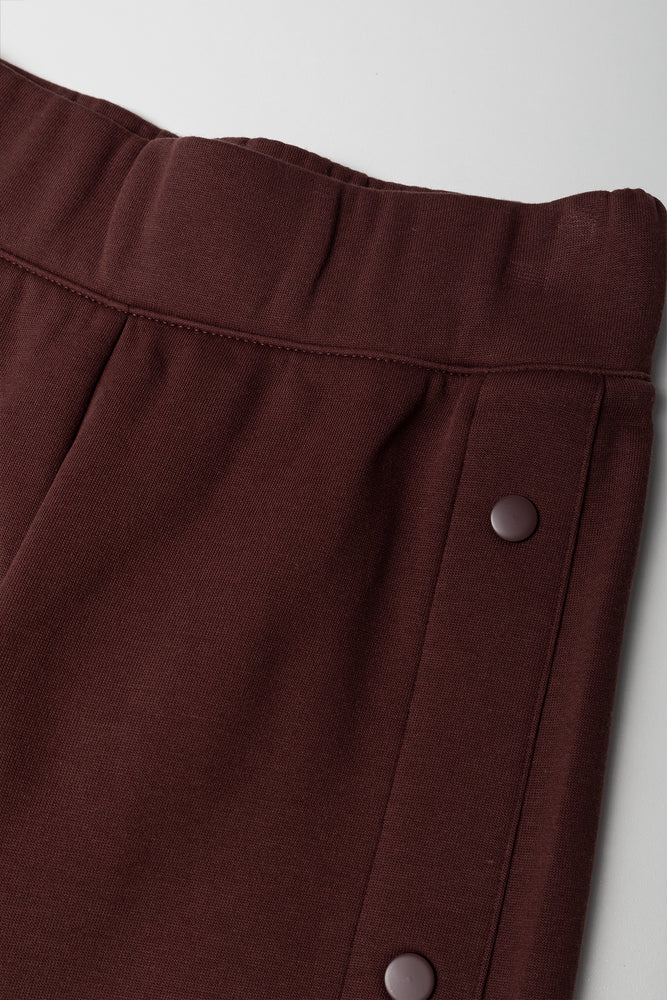 Wide Leg Trackpants With Poppers Brown