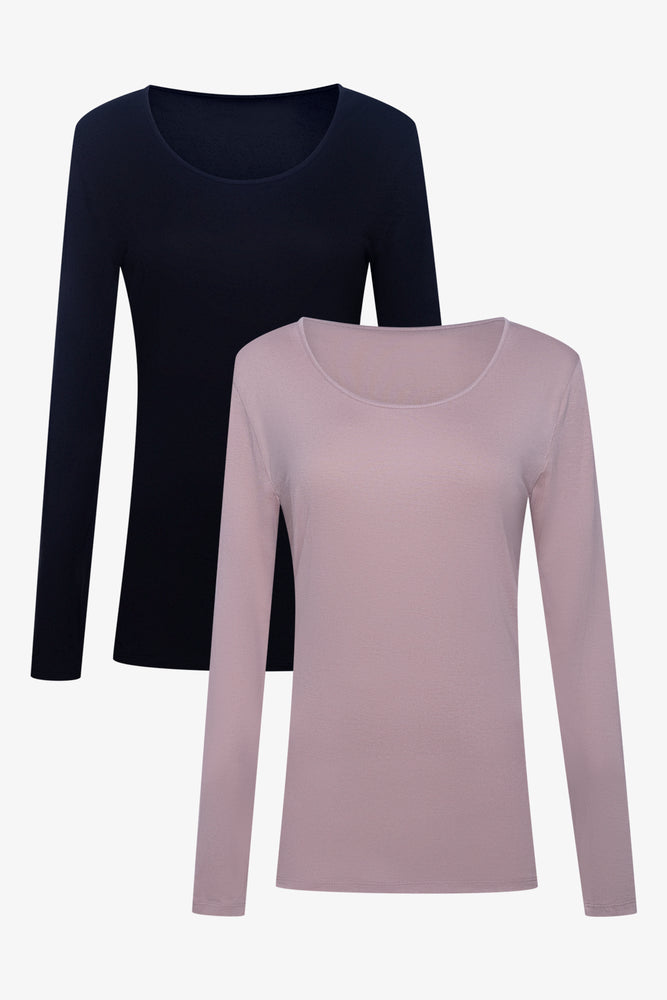 2 Pack Thermal Spencers Black And Natural