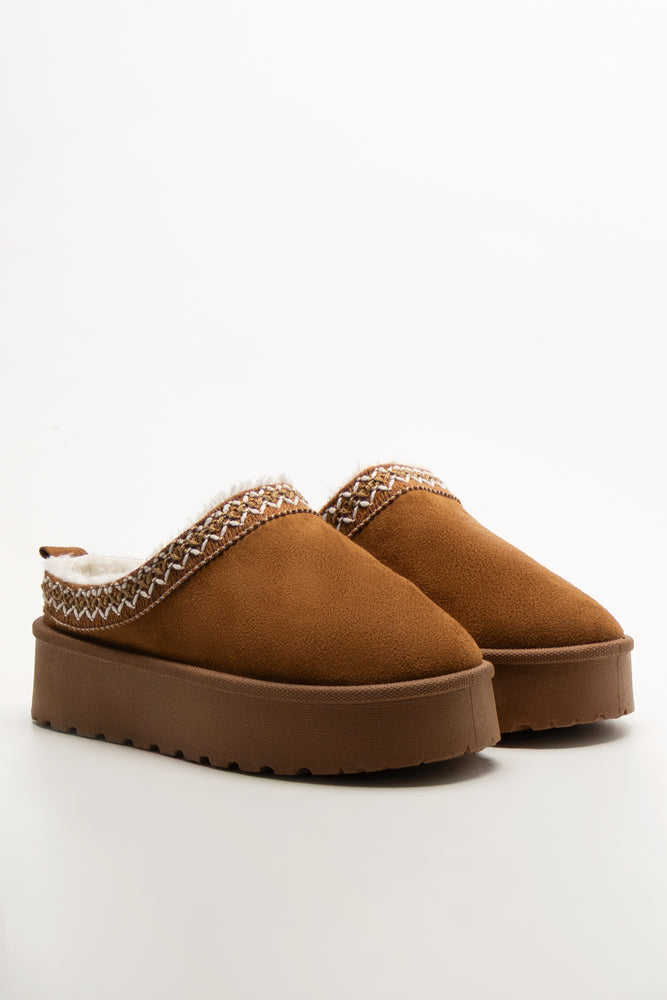 Platform Slippers Brown