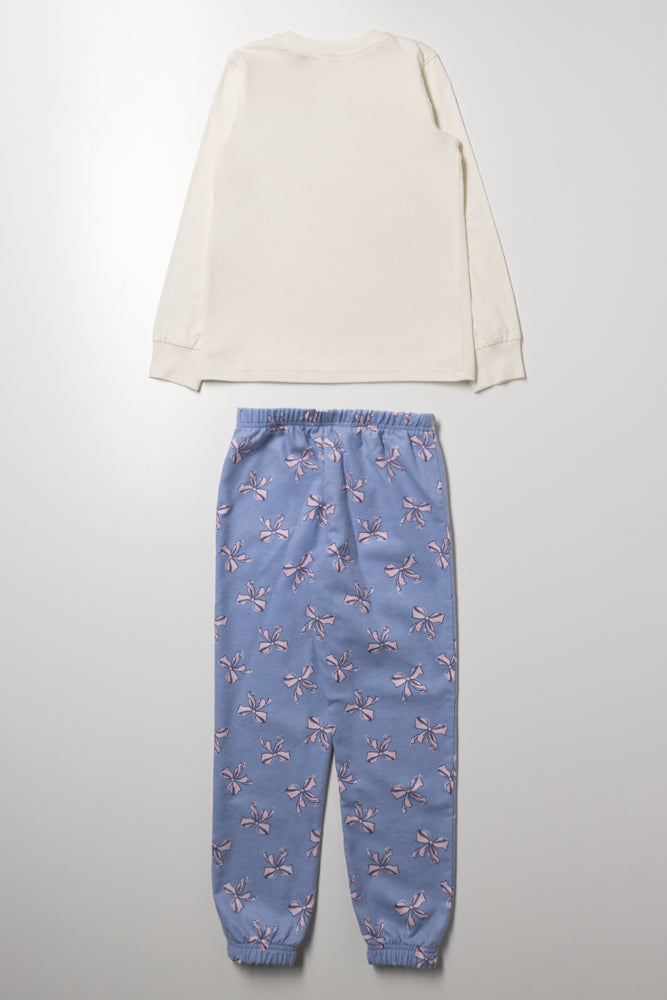 Pyjama Set Cream And Blue (2)