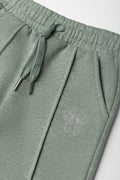 Pintuck Wide Leg Trackpants Green (1)