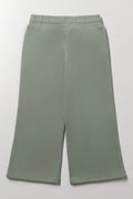 Pintuck Wide Leg Trackpants Green (2)
