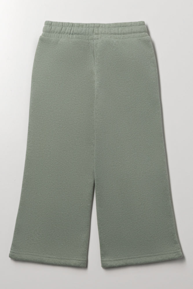 Pintuck Wide Leg Trackpants Green (2)