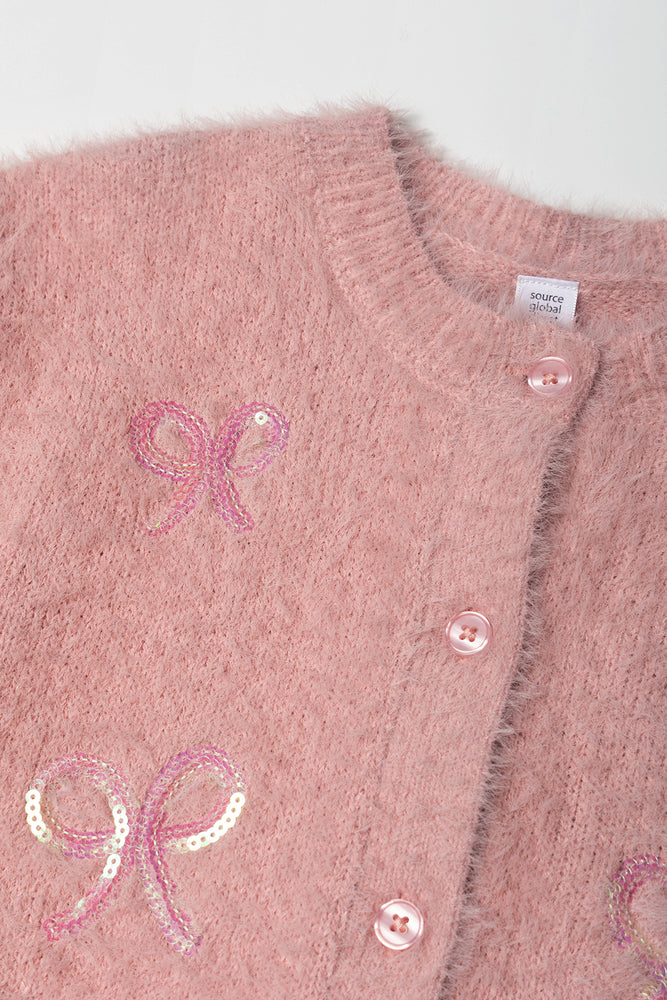 Sequin Cardigan Pink (1)