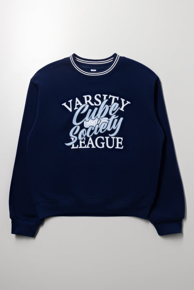 Crew Neck Tracktop Navy