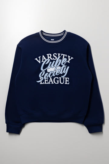 Crew Neck Tracktop Navy