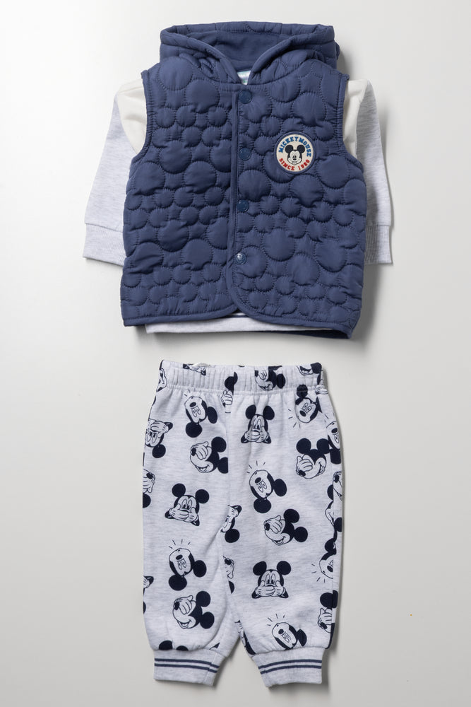 Mickey Mouse 3 Piece Set Navy And Grey