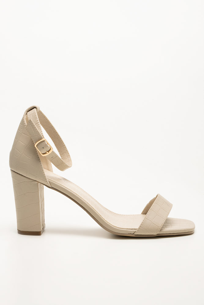 Block Heel Sandals Natural