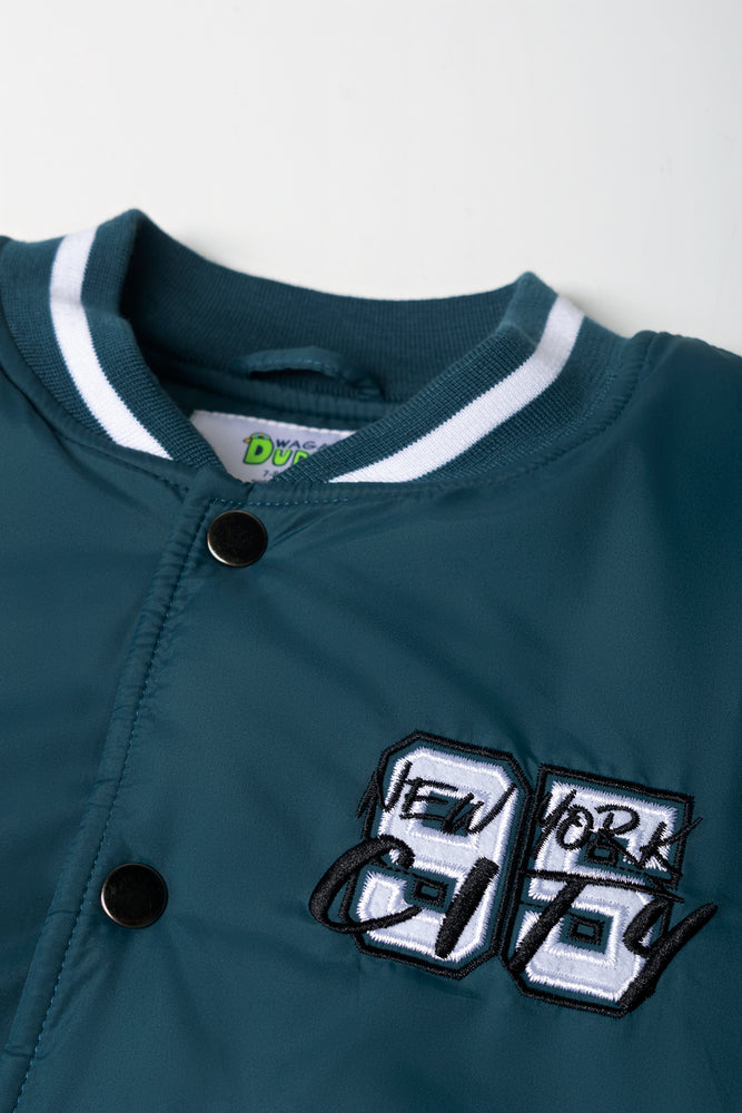 Baseball Bomber Jacket Green (1)