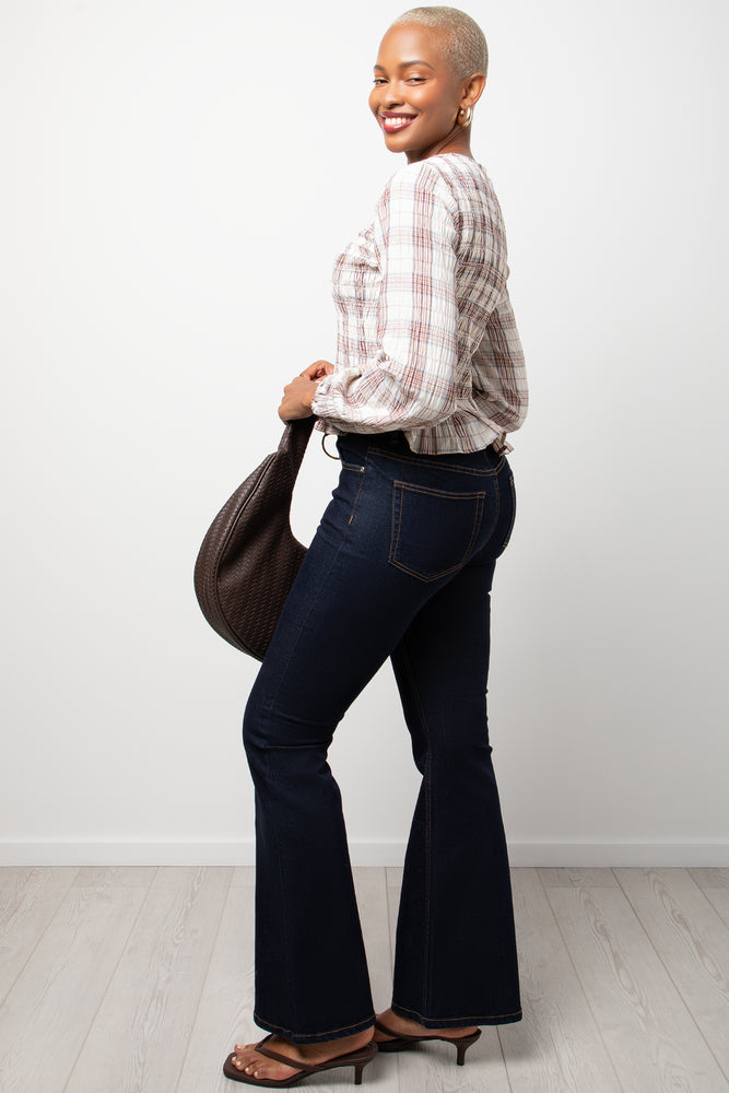 Check Long Sleeve Top Natural (1)