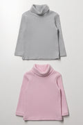 2 Pack Polonecks Grey And Pink