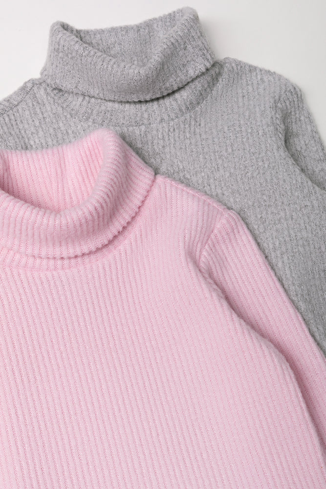 2 Pack Polonecks Grey And Pink (1)