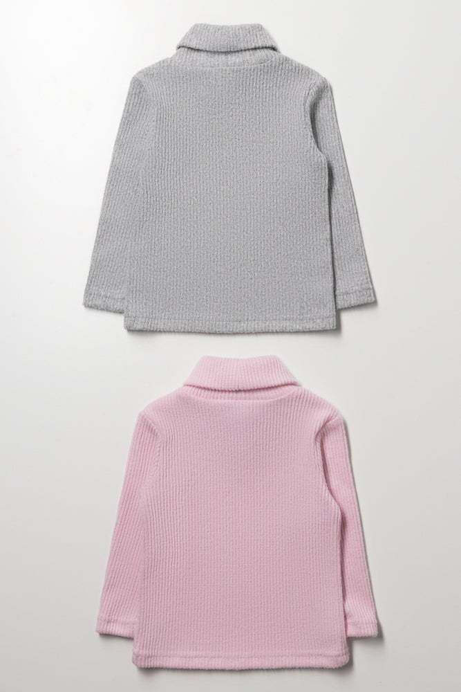 2 Pack Polonecks Grey And Pink (2)