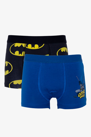 2 Pack Knit Boxers Black And Blue