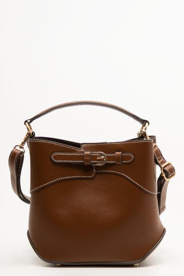 Buckle Bucket Bag Tan