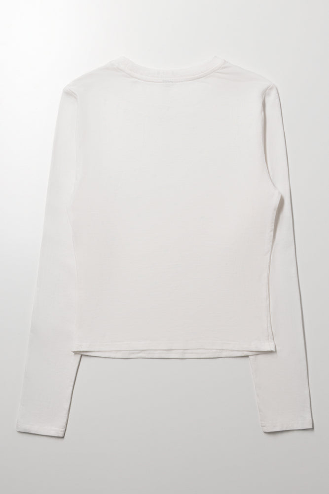Tape Long Sleeve T-Shirt White (2)