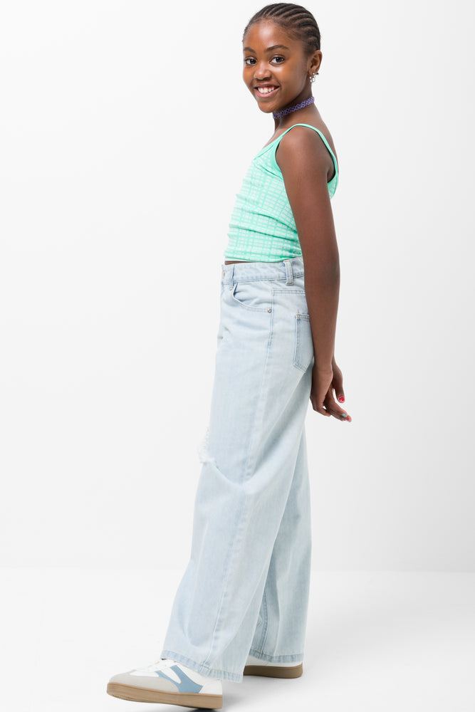 Check Seamless Vest Aqua (1)