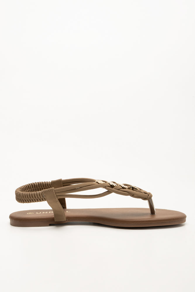 Plaited Trim Sandals Natural
