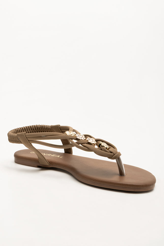 Plaited Trim Sandals Natural